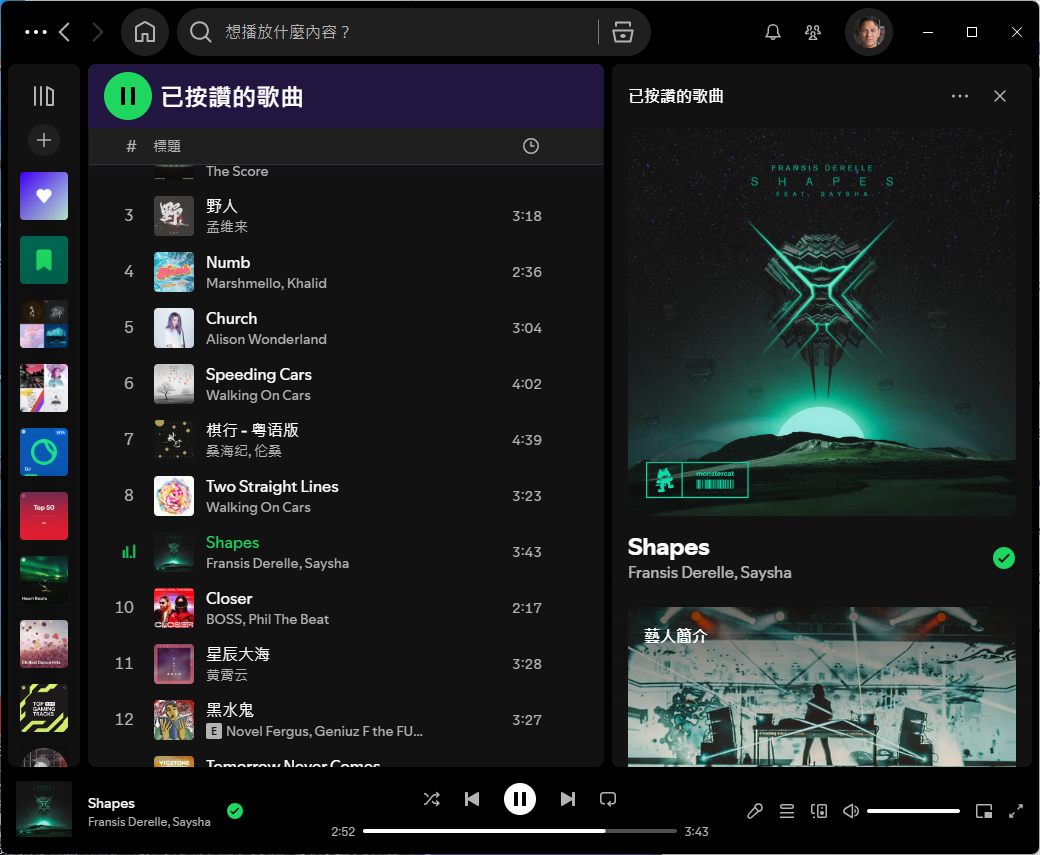 一张普通的 Spotify 截图
